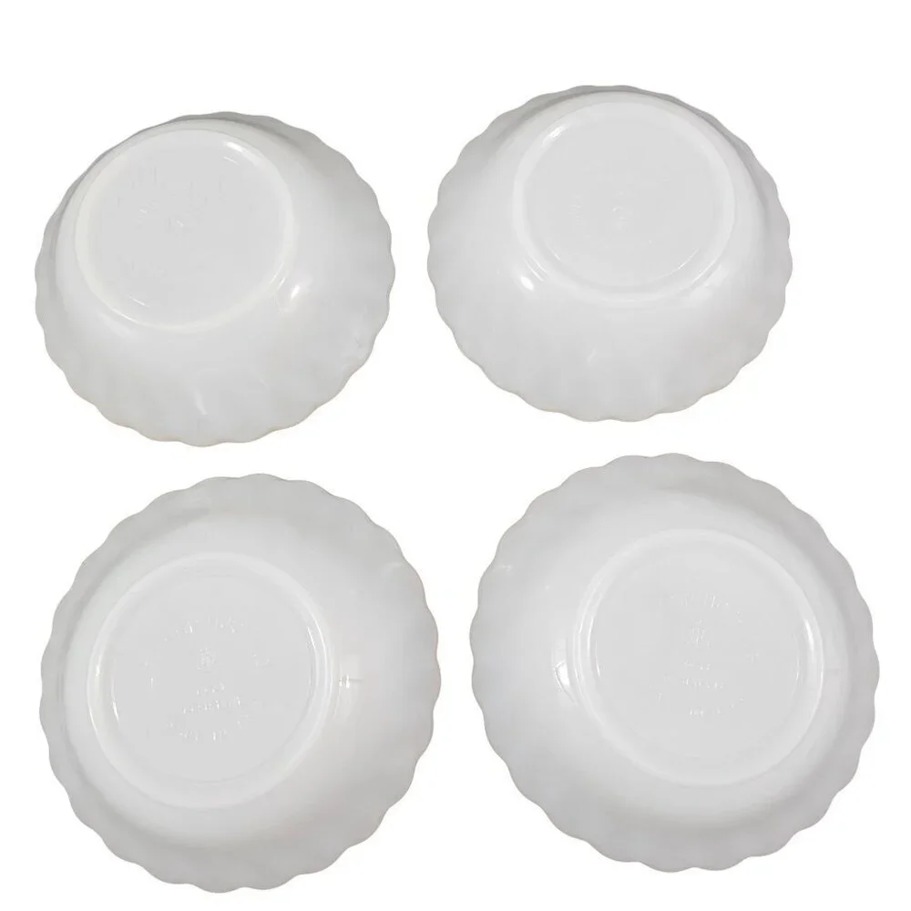 Anchor Hocking Fire King Milk Glass Custard Dessert Appetizer Bowls – Set of 4